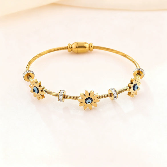 Wholesale Stainless Steel Geometric Devil's Eye 18K Goldplated Personalized Bracelets