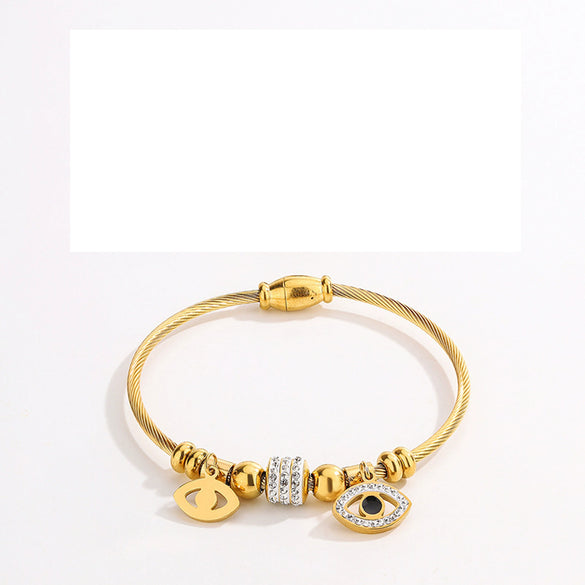 Wholesale Stainless Steel Geometric Devil's Eye 18K Goldplated Personalized Bracelets