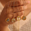 Wholesale Stainless Steel Geometric Devil's Eye Pendant Light Luxury Style Necklace For Women With Electroplating