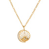 Wholesale Stainless Steel Geometric Devil's Eye Pendant Necklace With Electroplating For Women