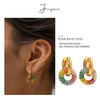 Wholesale Stainless Steel Geometric Diamond Earrings For Women With Electroplating Treatment Light Luxury Style