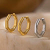 Wholesale Stainless Steel Geometric Diamond Electroplated Earrings For Women