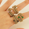 Wholesale 316L Stainless Steel Geometric Diamond Multi Layer Opening Adjustable Women's Ring