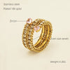 Wholesale 316L Stainless Steel Geometric Diamond Multi Layer Opening Adjustable Women's Ring