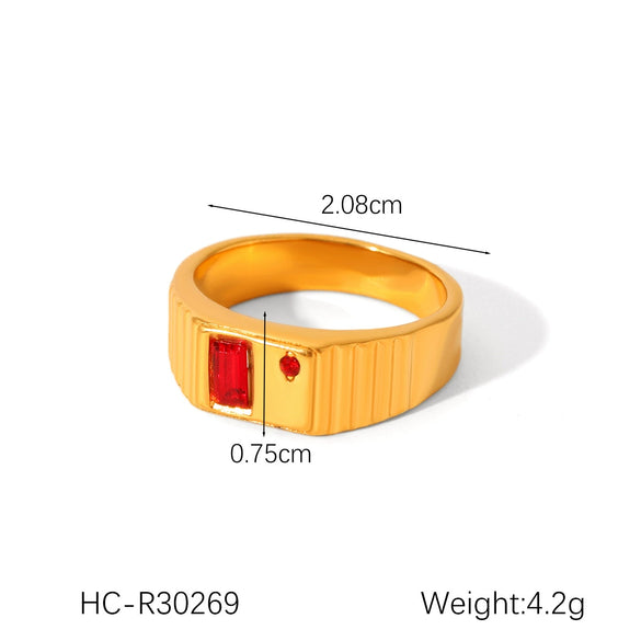 Wholesale Stainless Steel Geometric Diamond Ring For Women
