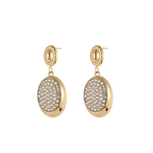Wholesale Stainless Steel Geometric Diamondencrusted Jewelry Sets For Women With Electroplating Design