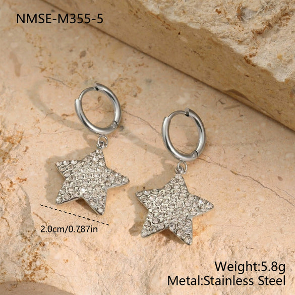 Wholesale Stainless Steel Geometric Diamondencrusted Jewelry Sets For Women With Electroplating Design