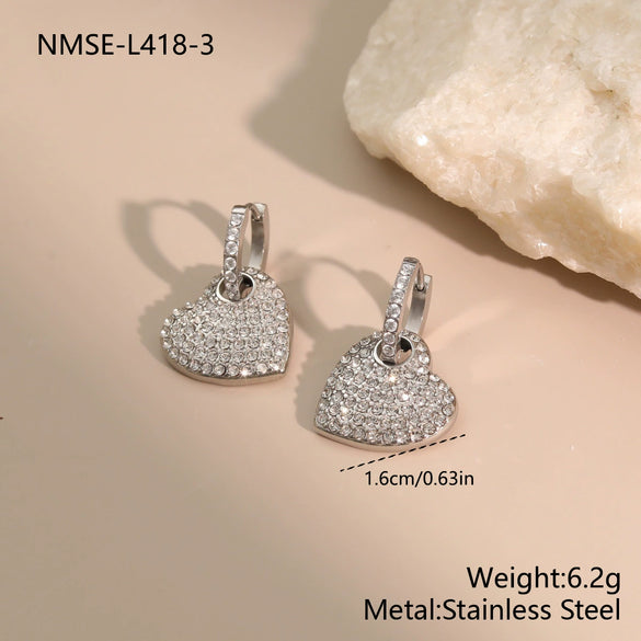 Wholesale Stainless Steel Geometric Diamondencrusted Jewelry Sets For Women With Electroplating Design