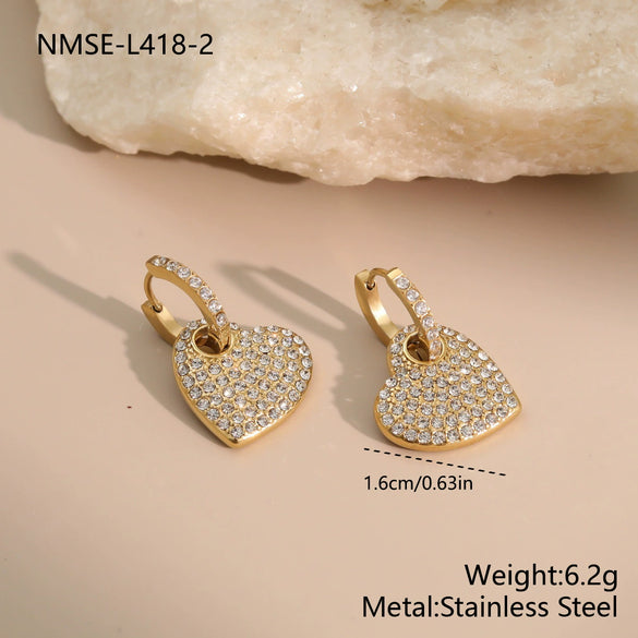 Wholesale Stainless Steel Geometric Diamondencrusted Jewelry Sets For Women With Electroplating Design