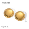 Wholesale Stainless Steel Geometric Disc Earrings With Diamond Inlay And Gold Plated For Women