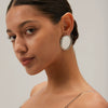 Wholesale Stainless Steel Geometric Disc Earrings With Diamond Inlay And Gold Plated For Women