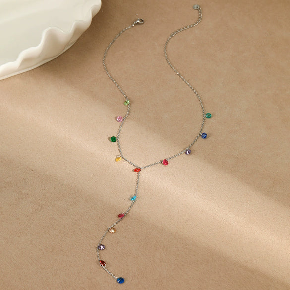 Wholesale Stainless Steel Geometric Dopamine Necklace With 18K Gold Color Electroplating For Women