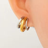 Wholesale Stainless Steel Geometric Double C Earless Ear Bone Clip Earrings With Electroplated 18K Gold For Women
