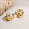 Wholesale Stainless Steel Geometric Double C Earless Ear Bone Clip Earrings With Electroplated 18K Gold For Women