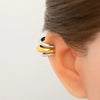 Wholesale Stainless Steel Geometric Double C Earless Ear Bone Clip Earrings With Electroplated 18K Gold For Women