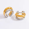 Wholesale Stainless Steel Geometric Double C Earless Ear Bone Clip Earrings With Electroplated 18K Gold For Women