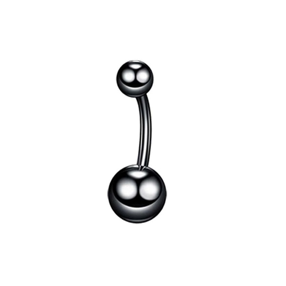 Wholesale Stainless Steel Geometric Double Drill Double Ball Diamond Navel Ring For Unisex