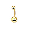 Wholesale Stainless Steel Geometric Double Drill Double Ball Diamond Navel Ring For Unisex