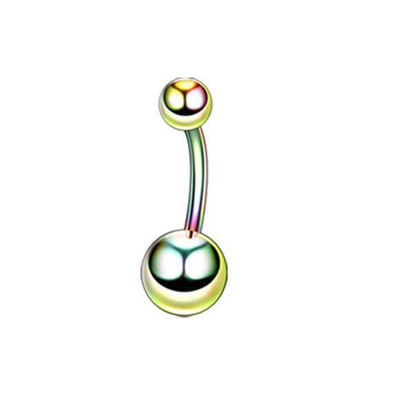 Wholesale Stainless Steel Geometric Double Drill Double Ball Diamond Navel Ring For Unisex