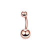 Wholesale Stainless Steel Geometric Double Drill Double Ball Diamond Navel Ring For Unisex