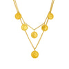 Wholesale Stainless Steel Geometric Double Layer Round Tag Retro Necklace For Women With Electroplating