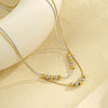 Wholesale Stainless Steel Geometric Double Layer Stacked Ball Necklace With Snake Bone Chain And Electroplating Design For Women