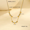 Wholesale Stainless Steel Geometric Double Layer Stacked Ball Necklace With Snake Bone Chain And Electroplating Design For Women