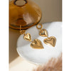 Wholesale Stainless Steel Geometric Double Love Earrings Jewelry With Electroplating