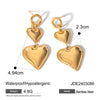Wholesale Stainless Steel Geometric Double Love Earrings Jewelry With Electroplating