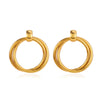 Wholesale Stainless Steel Geometric Double Round Earrings With Electroplating Design For Women