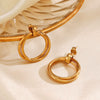 Wholesale Stainless Steel Geometric Double Round Earrings With Electroplating Design For Women