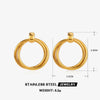Wholesale Stainless Steel Geometric Double Round Earrings With Electroplating Design For Women