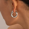 Wholesale Stainless Steel Geometric Double Twist Oval Earrings With Electroplating For Women