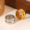 Wholesale Stainless Steel Geometric Doublelayer Ring Electroplated Hand Jewelry For Women