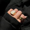 Wholesale Stainless Steel Geometric Doublelayer Ring Electroplated Hand Jewelry For Women