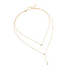 Wholesale Stainless Steel Geometric Doublelayer Tassel Fashion Necklace With Electroplating