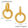 Wholesale 316L Stainless Steel Geometric Doublering Thread Earrings With Pvd Plating Nonallergic Fashionable For Women