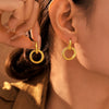 Wholesale 316L Stainless Steel Geometric Doublering Thread Earrings With Pvd Plating Nonallergic Fashionable For Women