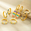 Wholesale Stainless Steel Geometric Dripping Oil Style Pierced Earrings