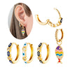 Wholesale Stainless Steel Geometric Dripping Oil Style Pierced Earrings