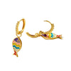Wholesale Stainless Steel Geometric Dripping Oil Style Pierced Earrings