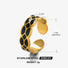 Wholesale Stainless Steel Geometric Drop Oil Opening Ring For Women 18K Gold Plated