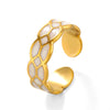 Wholesale Stainless Steel Geometric Drop Oil Opening Ring For Women 18K Gold Plated