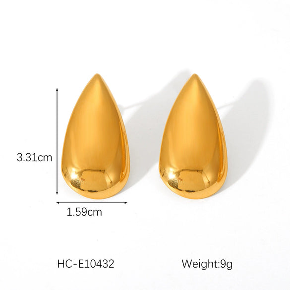 Wholesale Stainless Steel Geometric Drop Shape Electroplated Women's Earrings