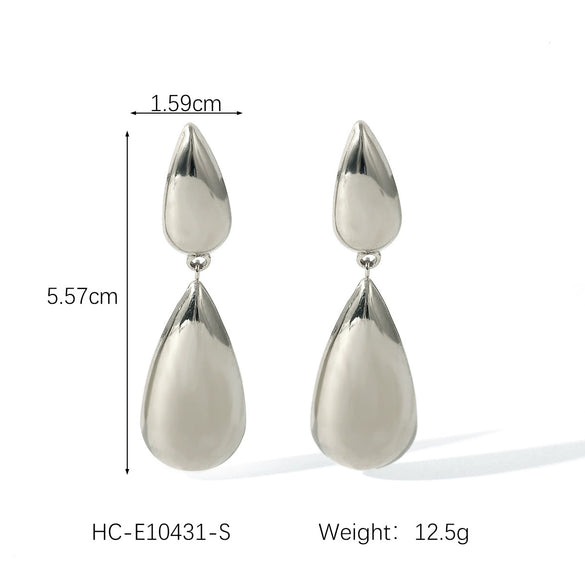 Wholesale Stainless Steel Geometric Drop Shape Electroplated Women's Earrings