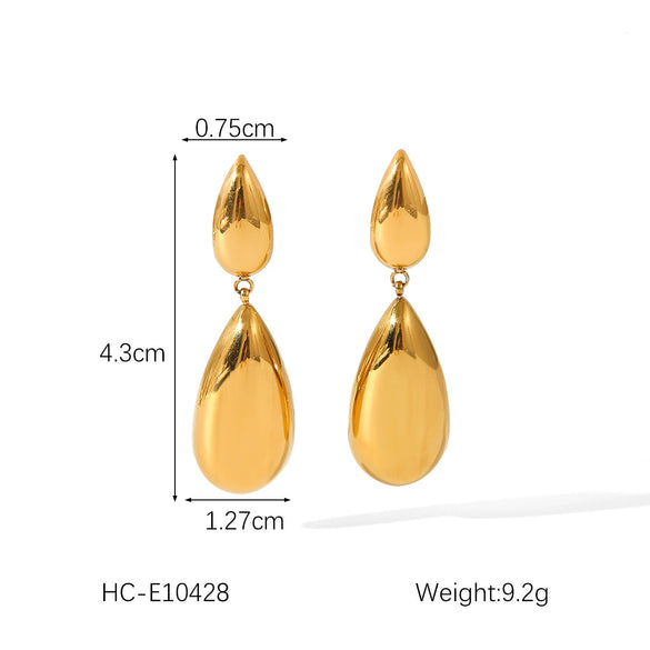 Wholesale Stainless Steel Geometric Drop Shape Electroplated Women's Earrings