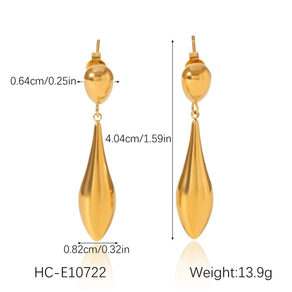 Wholesale Stainless Steel Geometric Drop Shape Electroplated Women's Earrings
