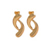 Wholesale Stainless Steel Geometric Drop Shape Line Earrings For Women Electroplated Minimalist Style