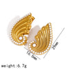 Wholesale Stainless Steel Geometric Drop Shape Zircon Earrings For Women