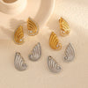 Wholesale Stainless Steel Geometric Drop Shape Zircon Earrings For Women